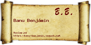 Banu Benjámin névjegykártya