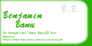 benjamin banu business card